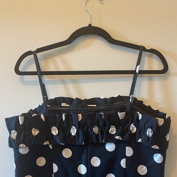 CeCe Black and White Polka Dot Jumpsuit SZ 12 - Picture 5 of 6